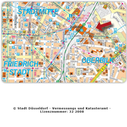 Strassenkarte Düsseldorf/Region Hauptbahnhof